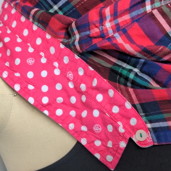 Victoria's Secret, Button down, Red/Green/Navy Plaid Night Shirt, Sz. Small, 33" - Picture 7 of 10